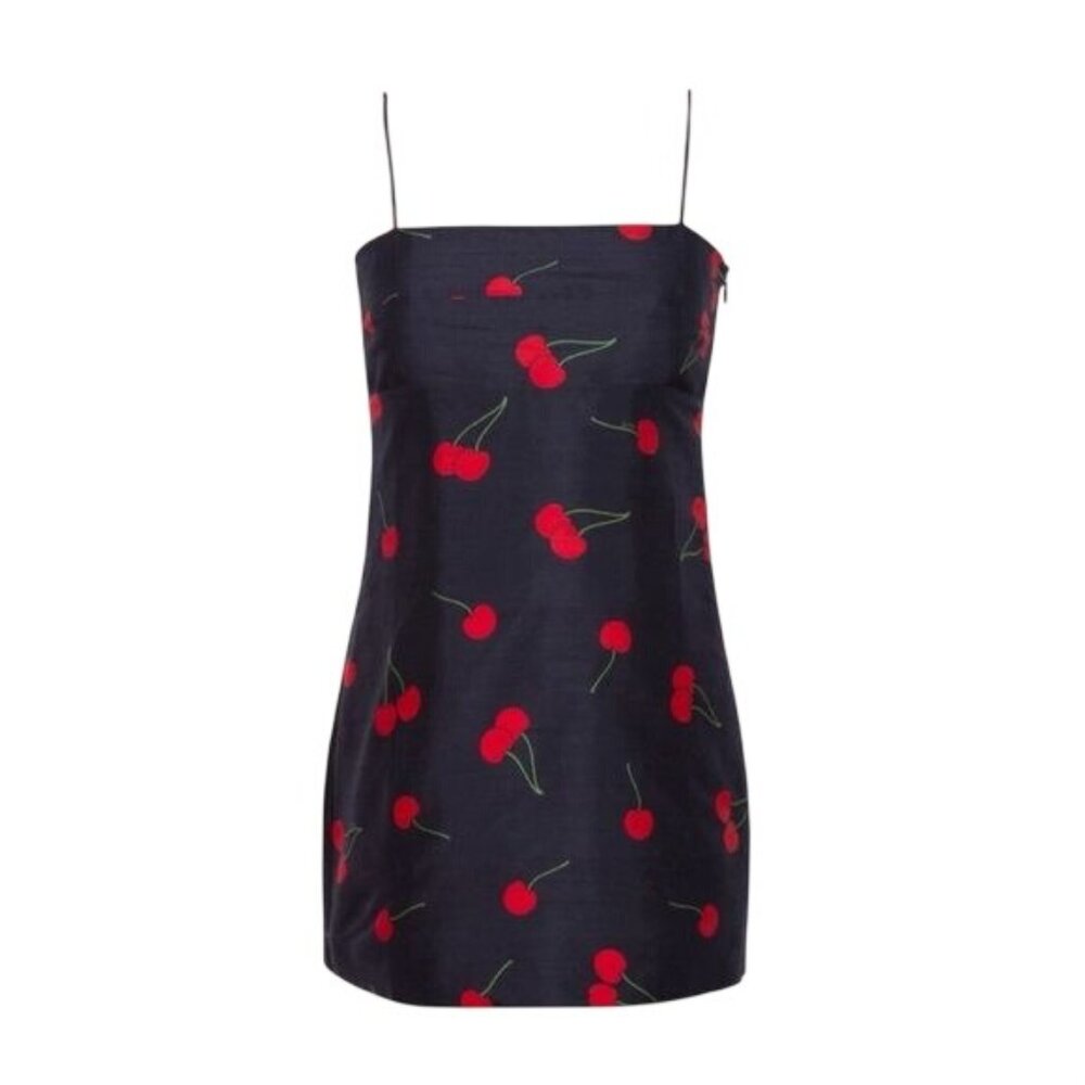 Realisation Par Navy Mini Dress with Red Cherry Print